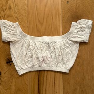 EUC ASOS Cropped White Elasticated Top